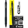 Pilot, G2 Edge Premium Gel Roller Pens, punta fine 0,7 mm, nero, confezione da 12