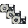 vhbw 3x Cassetta nastro sostituisce Casio XR-6WE, XR-6WE1 per etichettatrice 8m x 6 mm nero su bianco