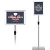 RELAX4LIFE Stand Espositore da Terra per Poster con Cornice a3/a4 in Plexiglass, Altezza Regolabile e Basa Quadrata Girevole a 360° (ARGENTO, A4-1 PEZZO)
