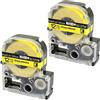 PRESTIGE CARTRIDGE 2x Nastro per Etichette compatibile per Epson SC12YW LC-4YBW LC-4YBW9 Nero su Giallo 12mm x 8m | per Etichettatrice Epson LabelWorks LW-300 LW-300L LW-400 LW-500 LW-600P LW-700 LW-900P LW-1000P