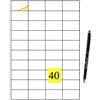 Gicaprice ETICHETTE FORMATO A4 BIANCHE OPACHE - FACILMENTE SCRIVIBILI CON PENNA - MATITA - OPPURE STAMPABILI CON STAMPANTE LASER, INK (BIANCO, 40 PER FOGLIO - 20 FOGLI)