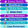 Haberdashery Online 50 adesivi con nome personalizzati per materiale scolastico. Mini etichette adesive colorate. Vinile adesivo di identificazione impermeabile per penne e matite. Dimensioni 4,6 x 0,6 cm