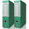LogicaShop UBOX Raccoglitori ad Anelli A4 - Formato Protocollo Dorso 8, Senza Custodia (Verde, 2Pz)