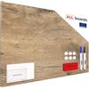 ALLboards Lavagna magnetica in acciaio LEGNO 60x40cm MetalBoards lastra adatta per tutti i tipi di calamite + set di accessori GRATIS