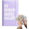 Siuwddee 100 Envelope Saving Challenge, A5 Libro Del Risparmio, Librettos Di Risparmio Per Denaro, Challenge Del Risparmio Agenda Risparmio Soldi Con Buste, Budget Planner Per Risparmia Il Denaro Challenge
