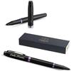 PARKER IM Professionals Vibrant Rings - Penna a sfera con incisione, penna premium, confezione regalo, mina nera, regalo personalizzato, nome, compleanno (viola PVD)