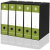 LogicaShop LogLogicaShop DOX Faldoni Portadocumenti Ufficio con Custodia, Raccoglitore ad Anelli A4, Dorso 8, Formato Commerciale, 32 cm Altezza, Classificatori Dossier Archivio Fatture e Documenti, 5 Pz (Lime)