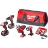 Milwaukee GOBRAN Milwaukee 2695-24 M18 18V Cordless Power Tool Combo Kit with Hammer Drill, Impact Driver, Reciprocating Saw, And Work Light (2 Batteries, Charger, And Tool Case Included)