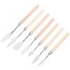 DRESSOOS Strumenti Affidabili per Pittura Set di 7 Spatole in Inossidabile con Manico in Legno per Pittura Liscia, per Artistici e Creativi