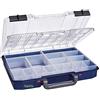 raaco CarryLite 55 4x8-16 Double Lid scatola organizer in plastica con 12 scomparti, coperchio trasparente, per viti e minuteria, 33.7 x 27.8 x 5.8 cm, capacità 8 kg