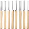 ACTINPANT Lame In Acciaio Al Carbonio for Scalpello for Legno Da 8 Pezzi for Utensili for Tornio for Include Punta A Lancia Sgorbia Obliqua