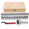 Atnhyruhd Set di 23 pinze di serraggio ER40 MK4 Prazision, pinza di serraggio per fresatura, flusso di lavoro con mandrino M16 e chiave Ø 4-26 mm
