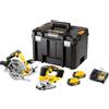 DeWALT Confezione combinata a batteria DCK2012P2T-QW, 18 V, 5 Ah, sega circolare a pendolo