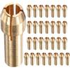 M METERXITY Confezione da 30 mandrini per trapano in ottone, 1/8 pollici/3,2 mm, sostituzione rapida, diametro del gambo 4,2 mm, per utensili rotanti/trapani elettrici [oro]