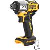 DEWALT 20V MAX XR Impact Driver, Brushless, 1/4, 3 velocità, solo strumento nudo (DCF845B), giallo, nero