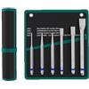 Kivivaka Set di 6 punzoni e scalpelli resistenti in lega di acciaio per manutenzione di macchinari e riparazione di orologi, argento