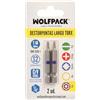 WOLFPACK Punte lunghe Cacciavite Torx T10 (2 pezzi). Acciaio S2 al cromo vanadio. Punte esagonali, punte,