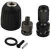 HOgardenME Testa di conversione per chiave elettrica con mandrino autoserrante da 0,8-10 mm e attacco filettato femmina 3/8 Unf con adattatore da 1/2 quadrato a 1/4 esagonale femmina