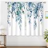 oolygoo - Tende per finestre con fantasia di foglie di eucalipto ad acquerello, erbe, piante, fiori selvatici, in stile country, per camera da letto, soggiorno, foglia di tè, 107 x 114,3 cm (l x A)