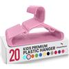 Utopia Home Grucce per bambini - Confezione da 20 grucce in plastica, 29 cm, ideali per armadio e uso quotidiano (rosa chiaro)