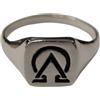 Empress Jewelry Anello artigianale in argento 925 Alpha Omega - Simbolo cristiano uomo