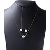 PSS Collana e orecchini in argento 925 e perle AAA orecchini lunghi perla bianca coltivata alta qualità