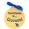 Generico PALLA di NATALE in legno per nascita bambina bambino Vari colori Regalo di Natale originale per futuri genitori
