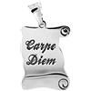 Moun Jewels Ciondolo pergamena piccola in argento 925 rodiato con incisione personalizzabile gratuita.