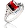 NIJEWELED 925 Sterling Silver Dailywear Ring for Office Women, friend, Attractive Ring Jewelry for Any Occasion (US Ring size 11, Garnet)
