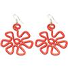 Generico Orecchini in alluminio anodizzato,interamente fatti a mano,anallergici,inossidabili,leggeri.Ganci in acciaio inox.Modello Fiore small Rosso