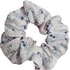 Generico Scrunchies elastico capelli in cotone 100% (Bianco e fiorellini celesti)
