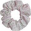 Generico Scrunchies elastico capelli in cotone 100% (Bianco e fiorellini viola)