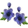 Generico ORECCHINI ANEMONI BLU PERVINCA CON PERNI