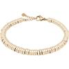 ParticolarModa Bracciale Donna regolabile anellini acciaio alluminio morbido 5 mm (Regolabile da 19 a 22 cm (x polso 16-18), Dorato)