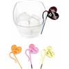 FranJohnsonHouse Ciondoli Personalizzati a Forma di Cuore per Bicchieri di Vino, Decorazioni da bar, Nomi incisi personalizzati, Segnabicchieri eleganti per matrimoni e feste, Cuori in acrilico specchiato (Design 6)