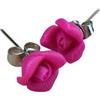 Handmade Generico Orecchini Bottoncino Rose in Argilla Polimerica Fatti a Mano 1 cm Nickel Free