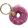 Generico Donut Ciambellina ad Uncinetto Portachiavi cm 5 x 5 con Accessorio in bustina Regalo (Viola)