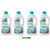 Beni Culinari 4 X Spuma Di Sciampagna Detergente Fresco Puro - Detersivo liquido igienico con formula concentrata ed efficace controllo delle macchie, 27 lavaggi 1215 ml + portachiavi Beni Culinari