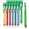 GUM Spazzolino da denti classico 409 con punta in gomma, testa compatta, setole morbide, campioni sfuso, 12 pezzi