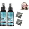 GNAUMORE Spray per Riparazione Lenti,Spray per la Rimozione dei Graffi delle Lenti,Rimozione Graffi per Occhiali da Vista,Spray Togli Graffi Occhiali,Spray Occhiali Pulizia,100ml,Include Panno per Occhiali