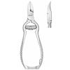 DZ Beauty Instruments Pinza per unghie con molla di buffer, manici scanalati con taglierina a testa curva per un taglio preciso, ideale per unghie forti, lunghezza 14 cm, superficie di taglio circa 1,5 cm