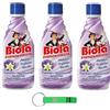 Beni Culinari 3 x Biolà Essenza Assoluta Profumatore Ammorbidente - Deodorante per bucato ad alta concentrazione Giglio e ortensia, biancheria profumata 250 ml + portachiavi Beni Culinari