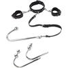 TRQOYTU Gancio Anale Butt Plug In Acciaio Inox Sfera Singola + Doppia Sfera + Tripla Sfera Manette In Pelle Manette Collare Girocollo Manette SM Ritenuta Per Il Collo Stimolante Della Prostata
