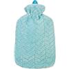 HW CASA Borsa Acqua Calda con Copertura Peluche - Morbida Copertura Premium - 2 L Grande Capienza - Boule Acqua Calda per Alleviare il Dolore, Schiena, Collo e Spalle e Calde Notti (Verde)