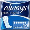 Always Maxi Night ProFresh - Asciugamani senza alette, 12 buste singole, confezione da 4