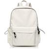 BITUOR Zaino Scuola Monocromo - Leggero per Università, Viaggio, Sport - Zaini Casual Elementare e Superiore - Bianco