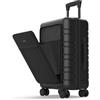 NUMADA - Trolley Bagaglio a Mano (56x37x23,5cm) UpFly T21 con tasca per laptop 15, chiusura TSA e ricarica USB. Bagaglio a mano rigido con 4 ruote a 360° e scomparti interni multipli | Nero