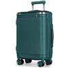 Tavoxda Valigia cabina trolley 55x40x20 cm, ABS rigido con lucchetto TSA e ruote silenziose, manico telescopico regolabile, leggero e resistente, per donna e uomo, verde