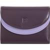 DUDU Portafoglio Donna Vera Pelle RFID con Portamonete, Portafogli Colorato a Doppia Patta Porta Carte di Credito Porta Banconote Deep purple