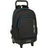safta KELME IRON - Zaino grande con ruote, compatto, rimovibile, ideale per bambini di diverse età, comodo e versatile, qualità e resistenza, 33 x 22 x 45 cm, Nero, M, Casual